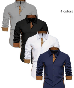 Ανδρικό Πουκάμισο Slim Fit με Λεπτομέρειες (4 Χρώματα)